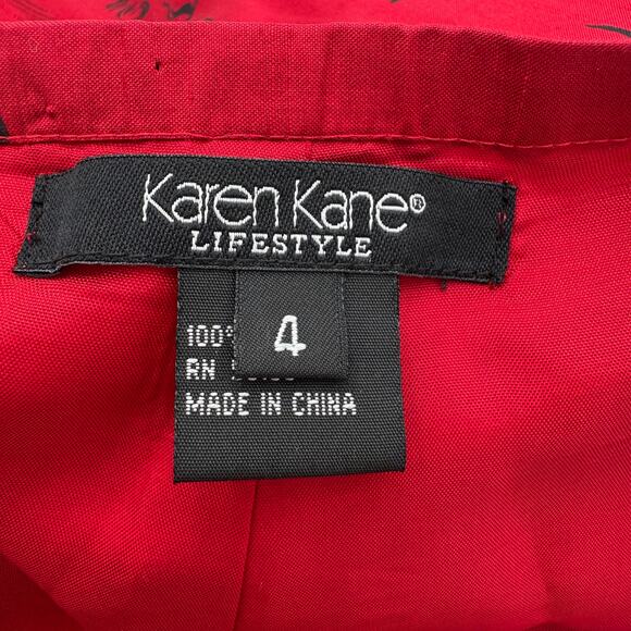 Karen Kane Pants Red Lined Sz 4 100% Silk Cigarette Pants - Picture 8 of 9